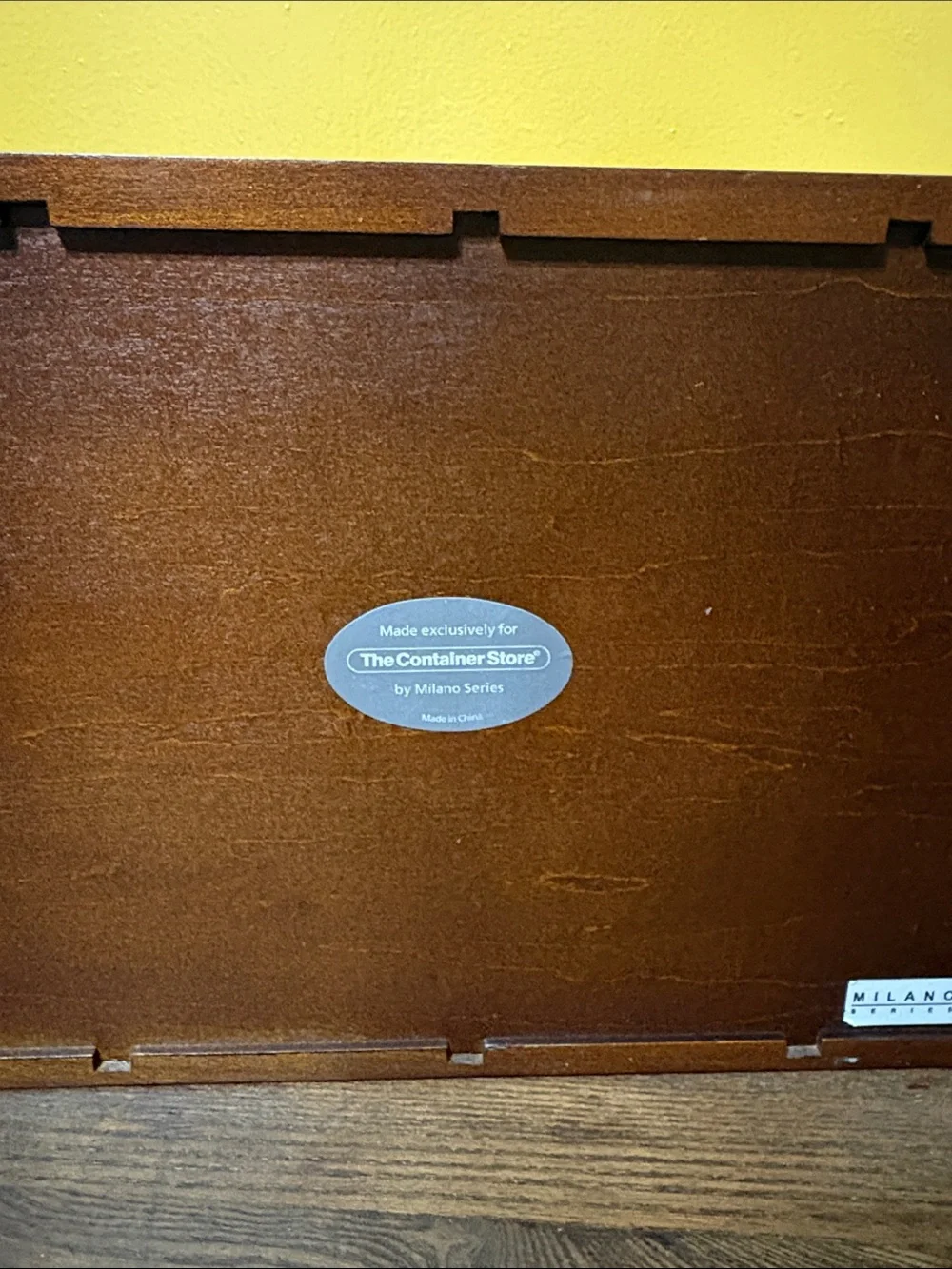 The Container Store Wooden Display Cabinet - Dark Brown with Plastic Glass Door